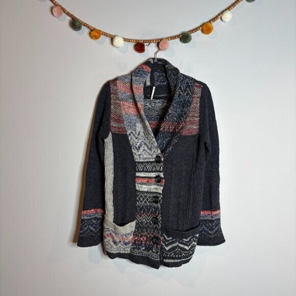 Free People Sweaters - Free People patchwork nordic cardigan sweater